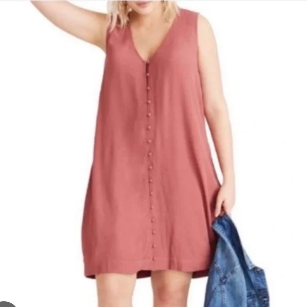 Madewell Button-Down Blush Mini Dress